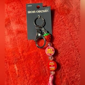 Strawberry Keychain with Pink and Red Beads